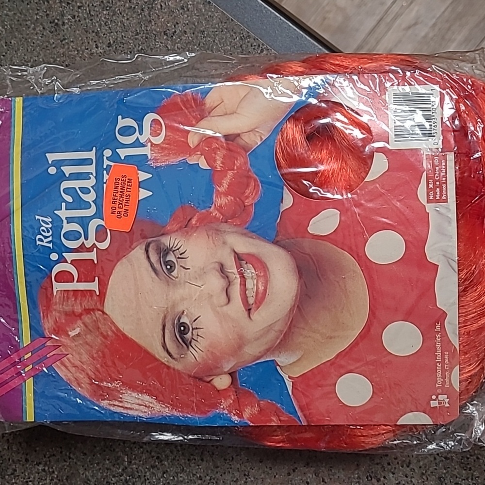 Red pigtail wig